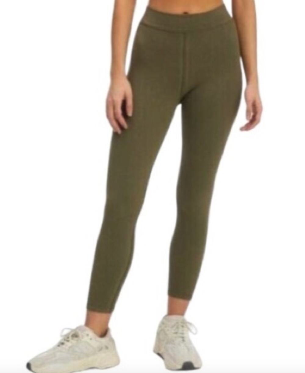Good American Chunky Ribbed Legging Women's XS Sea Turtle Green 00/0 NWT